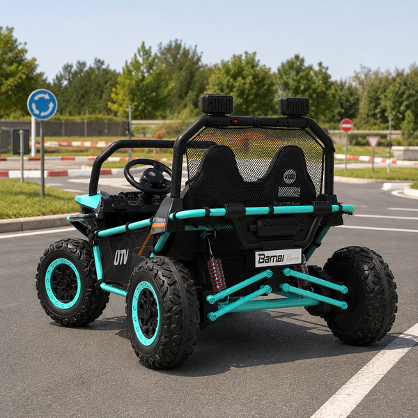 Детский электромобиль Джип Bambi M 4969(2)EBLR-15 багги UTV Can-Am MaverickX3, двухместный, 2 мотора по 150W, EVA, кожа, Bluetooth, MP3, USB, свет, бирюзовый mp-278348 фото