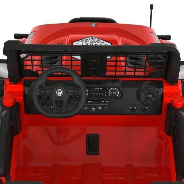 Дитячий електромобіль Джип Jeep Wrangler M 6270EBLR-3 двомісний, 2 мотори по 45W, EVA, шкіра, MP3, USB, Bluetooth, червоний mp-332982 фото