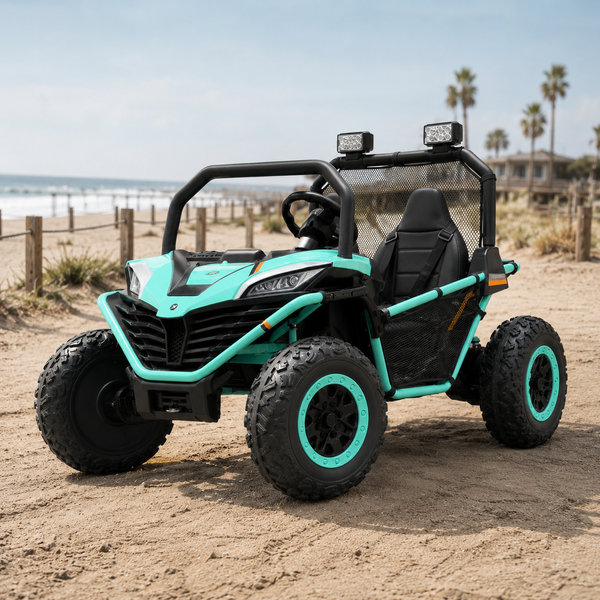 Детский электромобиль Джип Bambi M 4969(2)EBLR-15 багги UTV Can-Am MaverickX3, двухместный, 2 мотора по 150W, EVA, кожа, Bluetooth, MP3, USB, свет, бирюзовый mp-278348 фото