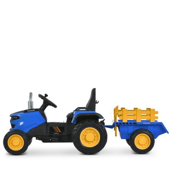 Детский электромобиль трактор Ford-New Holland M 6261EBLR-4 с прицепом и пультом, 2 мотора по 35W, EVA, экокожа, MP3, Bluetooth, синий mp-327953 фото