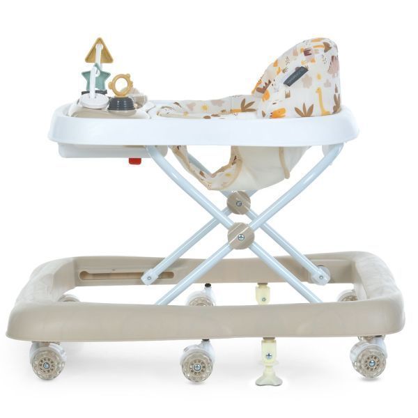 Ходунки ME 1184 FUN Beige музика, колеса 8шт, стопор, на бат-ці, бежевий mp-308188 фото