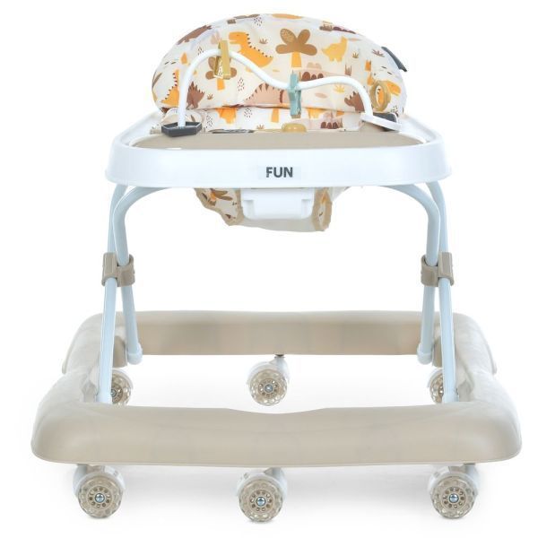 Ходунки ME 1184 FUN Beige музика, колеса 8шт, стопор, на бат-ці, бежевий mp-308188 фото