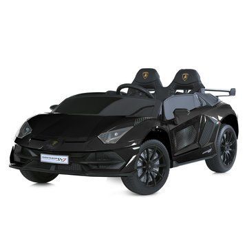 Дитячий електромобіль Lamborghini Aventador SVJ Roadster M 6026EBLRS-2 двомісний, 4 мотори по 45W, EVA, екошкіра, MP3, Bluetooth, чорний автопофарбування mp-311164 фото