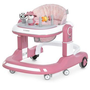 Ходунки ME 1200 URSA Pink 2в1 муз., пушер, колеса 6шт, свет, на батарейках, в кор, рожевий mp-330634 фото
