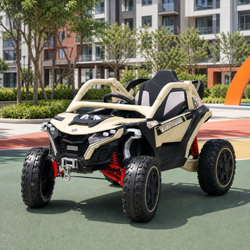 Детский электромобиль Джип Багги Bambi Racer M 6256EBLR-13 хаки, 4 мотора по 45W, EVA, кожа, MP3, USB, Bluetooth, TF mp-329568 фото