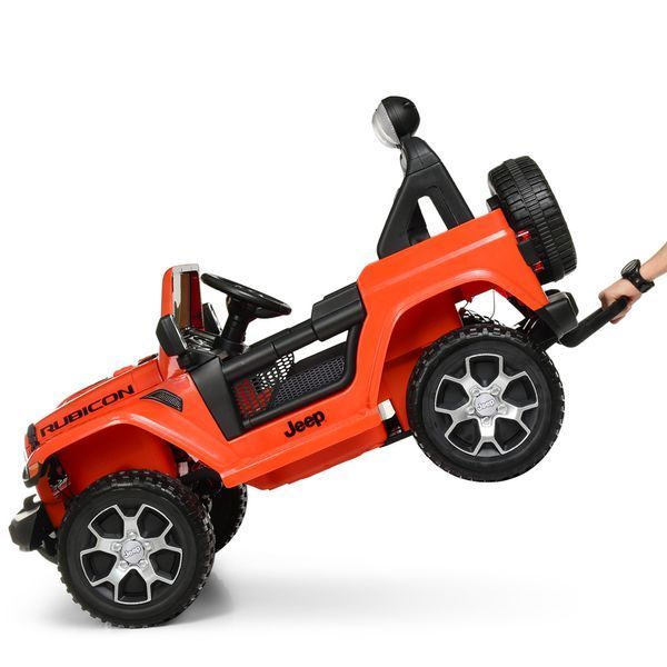 Дитячий електромобіль Джип Jeep Wrangler Rubicon Bambi M 4176 EBLR-7 помаранчевий, 4 мотори по 35W, MP3, Bluetooth, EVA, шкіра mp-221221 фото