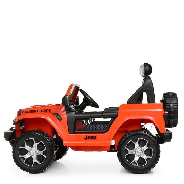 Дитячий електромобіль Джип Jeep Wrangler Rubicon Bambi M 4176 EBLR-7 помаранчевий, 4 мотори по 35W, MP3, Bluetooth, EVA, шкіра mp-221221 фото