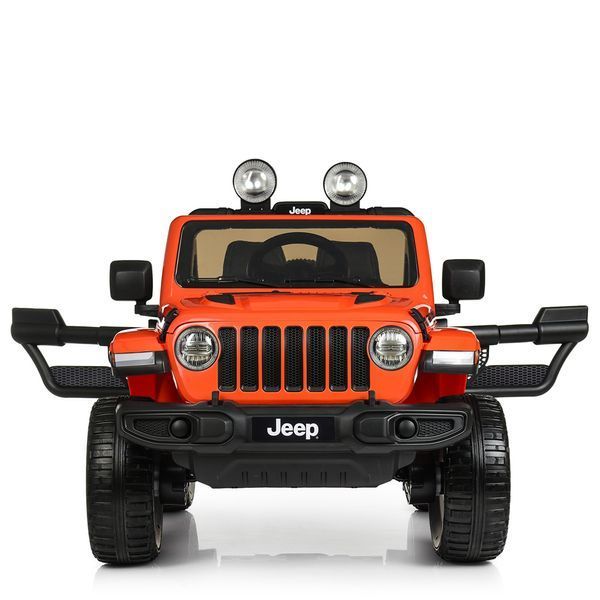 Дитячий електромобіль Джип Jeep Wrangler Rubicon Bambi M 4176 EBLR-7 помаранчевий, 4 мотори по 35W, MP3, Bluetooth, EVA, шкіра mp-221221 фото