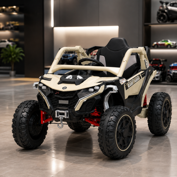 Дитячий електромобіль Джип Багги Bambi Racer M 6256EBLR-13 хакі, 4 мотори по 45W, EVA, шкіра, MP3, USB, Bluetooth, TF mp-329568 фото