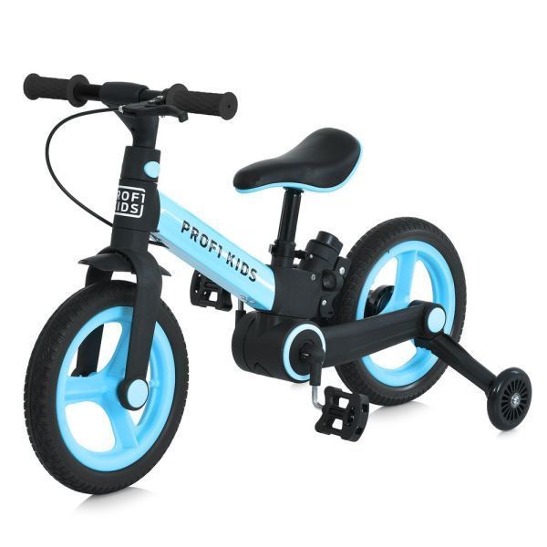 Велосипед-трансформер PROFI KIDS 12 д. MB 1021-6 3в1, 2 колеса,гума (антипрокол), стал.рама, кермо,нейлон.вилка, обід РР, ексцентрик сид, род.ручка, складной, голубой mp-315070 фото