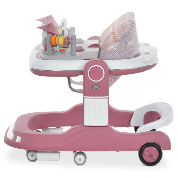 Ходунки ME 1200 URSA Pink 2в1 муз., пушер, колеса 6шт, свет, на батарейках, в кор, рожевий mp-330634 фото