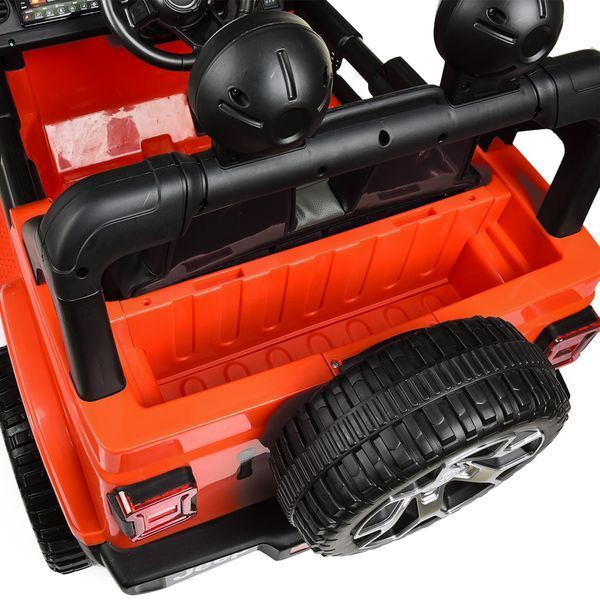 Дитячий електромобіль Джип Jeep Wrangler Rubicon Bambi M 4176 EBLR-7 помаранчевий, 4 мотори по 35W, MP3, Bluetooth, EVA, шкіра mp-221221 фото