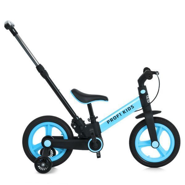 Велосипед-трансформер PROFI KIDS 12 д. MB 1021-6 3в1, 2 колеса,гума (антипрокол), стал.рама, кермо,нейлон.вилка, обід РР, ексцентрик сид, род.ручка, складной, голубой mp-315070 фото