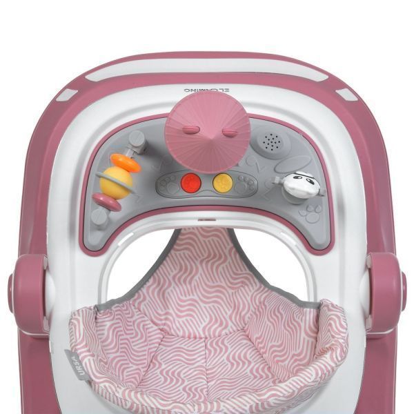 Ходунки ME 1200 URSA Pink 2в1 муз., пушер, колеса 6шт, свет, на батарейках, в кор, рожевий mp-330634 фото