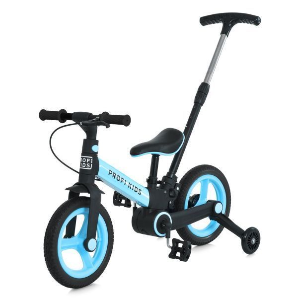 Велосипед-трансформер PROFI KIDS 12 д. MB 1021-6 3в1, 2 колеса,гума (антипрокол), стал.рама, кермо,нейлон.вилка, обід РР, ексцентрик сид, род.ручка, складной, голубой mp-315070 фото