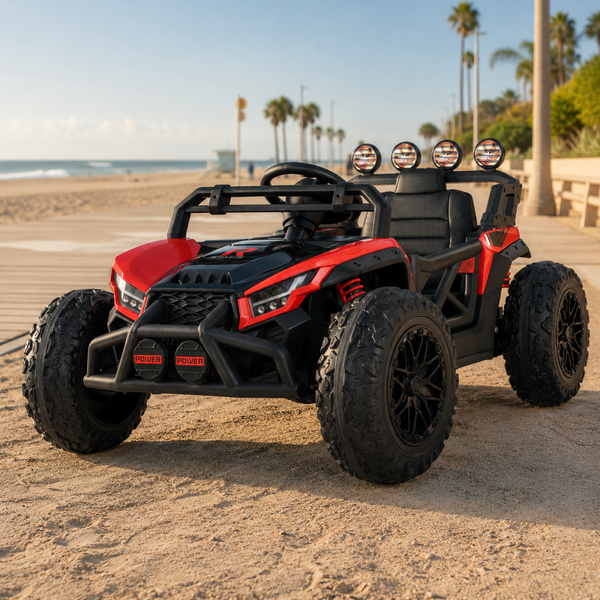 Багги M 6073EBLR-3 2, 4G на радиоуправлении, 2*12V7AH, 4*35W, USB, BLUETOOTH, EVA, музыка, свет, кожа, красный mp-308887 фото