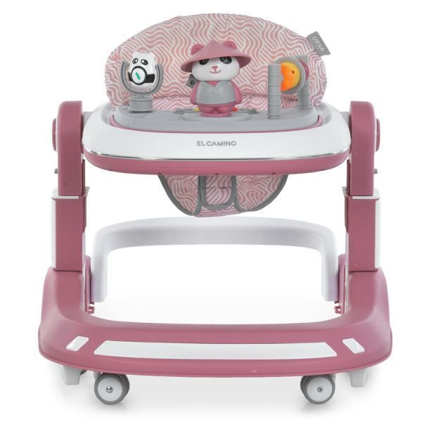 Ходунки ME 1200 URSA Pink 2в1 муз., пушер, колеса 6шт, свет, на батарейках, в кор, рожевий mp-330634 фото
