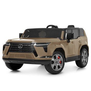 Джип M 6409EBLR-13 2,4G р/к, 1*12V10AH, 4мотори45W, MP3, USB, TF, BLUETOOTH, APP, EVA, шкіра, музика, світло, бежевий mp-356954 фото