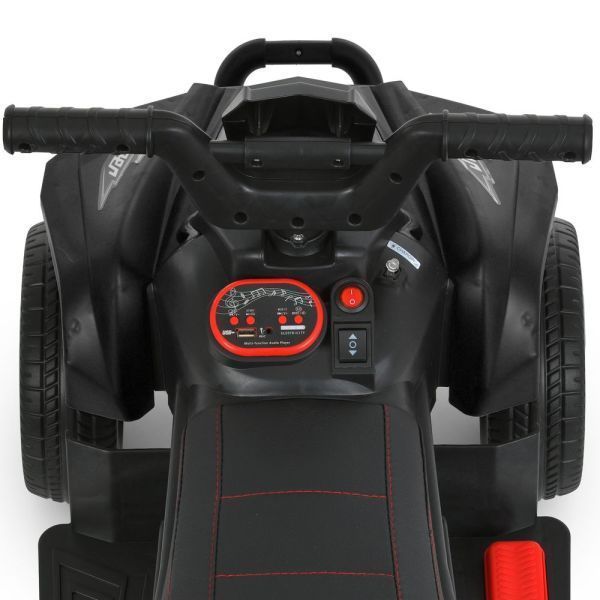 Квадроцикл M 6181ELR-2 на радиоуправлении, 2моторы*25W, 1акум12V7AH, муз,свет, MP3, USB, EVA, TF, кожа, черный mp-336478 фото