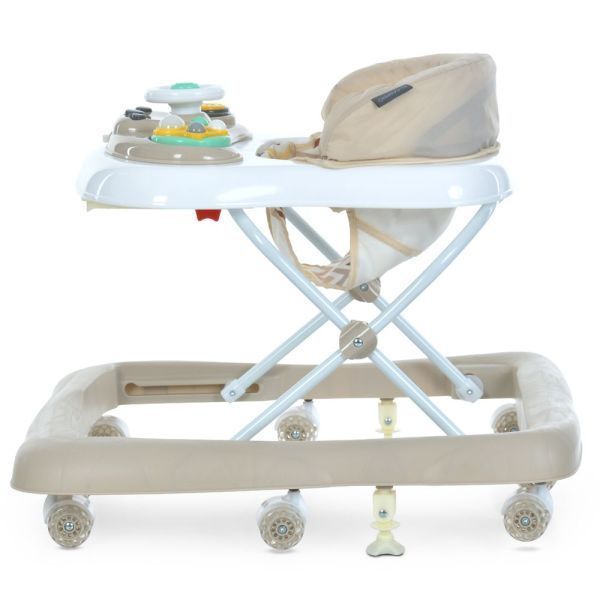 Ходунки ME 1185 RIDER Beige музика, колеса 8шт, світло, стопор, на бат-ці, бежевий mp-308191 фото