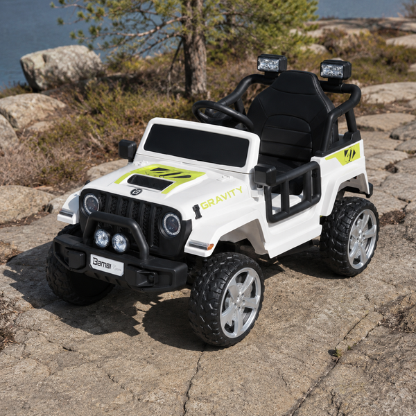 Детский электромобиль Джип Bambi M 5103 EBLR-1 Jeep, белый, 2 мотора по 40W, EVA, кожа, MP3, Bluetooth mp-293793 фото