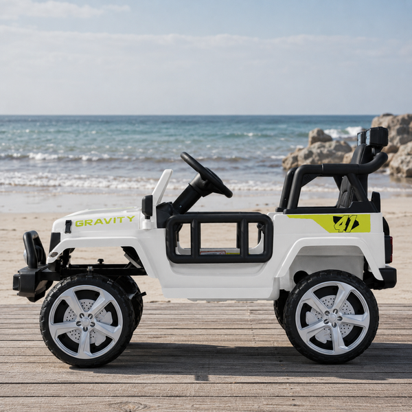 Детский электромобиль Джип Bambi M 5103 EBLR-1 Jeep, белый, 2 мотора по 40W, EVA, кожа, MP3, Bluetooth mp-293793 фото