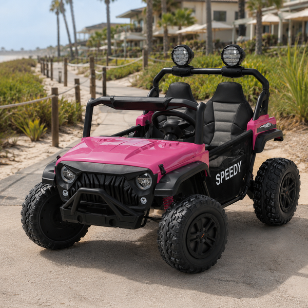 Детский электромобиль Джип Багги UTV Speedy Adventure M 6206EBLR-8 двухместный, 4 мотора по 45W, EVA, кожа, Bluetooth, MP3, USB, розовый mp-315963 фото