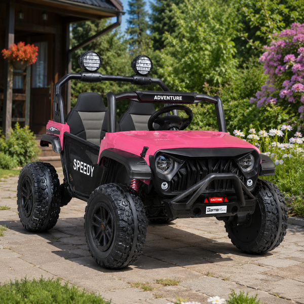 Детский электромобиль Джип Багги UTV Speedy Adventure M 6206EBLR-8 двухместный, 4 мотора по 45W, EVA, кожа, Bluetooth, MP3, USB, розовый mp-315963 фото