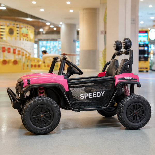 Детский электромобиль Джип Багги UTV Speedy Adventure M 6206EBLR-8 двухместный, 4 мотора по 45W, EVA, кожа, Bluetooth, MP3, USB, розовый mp-315963 фото