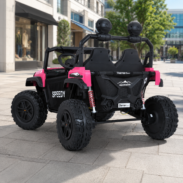 Детский электромобиль Джип Багги UTV Speedy Adventure M 6206EBLR-8 двухместный, 4 мотора по 45W, EVA, кожа, Bluetooth, MP3, USB, розовый mp-315963 фото