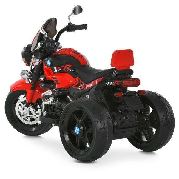 Дитячий мотоцикл BMW R 1200 C M 6263EL-3 червоний, 2 мотори по 25W, EVA, екошкіра, Bluetooth, USB, TF, світло та музика mp-330630 фото