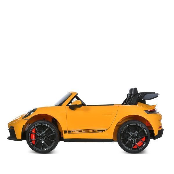 Двухместный детский электромобиль Porsche 911 GT3 RS M 6111EBLR-6, 2 мотора по 320W, EVA колеса, экокожа, MP3, Bluetooth, желтый mp-318958 фото