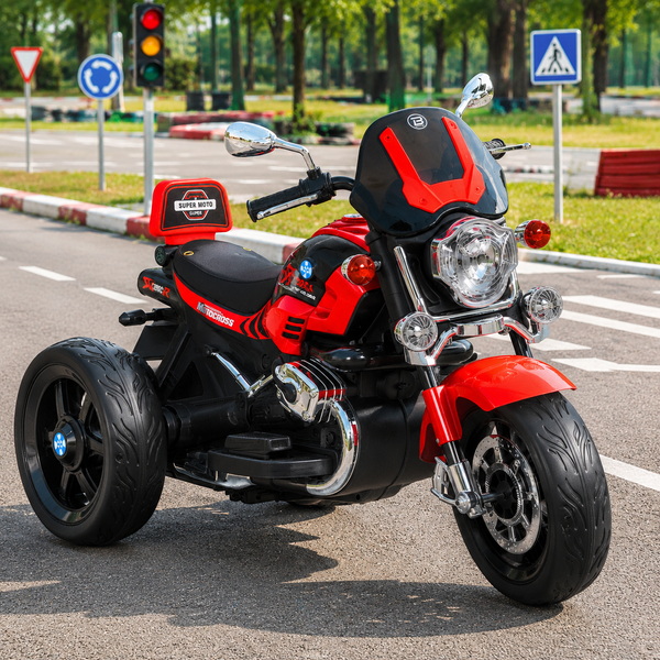 Дитячий мотоцикл BMW R 1200 C M 6263EL-3 червоний, 2 мотори по 25W, EVA, екошкіра, Bluetooth, USB, TF, світло та музика mp-330630 фото