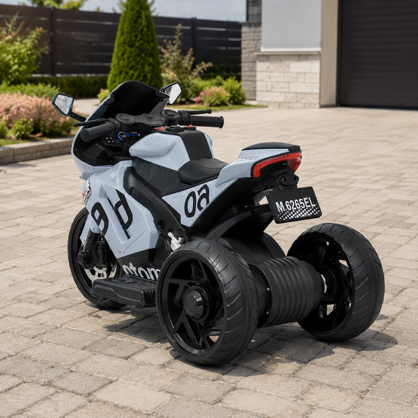 Дитячий мотоцикл Aprilia RS 660 RSV4 M 6265EL-11 сірий, 2 мотори по 35W, EVA, шкіра, Bluetooth, USB, TF mp-320517 фото