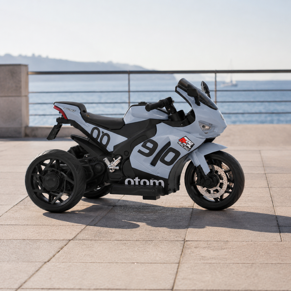 Дитячий мотоцикл Aprilia RS 660 RSV4 M 6265EL-11 сірий, 2 мотори по 35W, EVA, шкіра, Bluetooth, USB, TF mp-320517 фото
