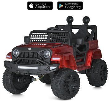 Детский электромобиль Джип Bambi M 5836 EBLRS-3 Jeep, красный mp-298192 фото