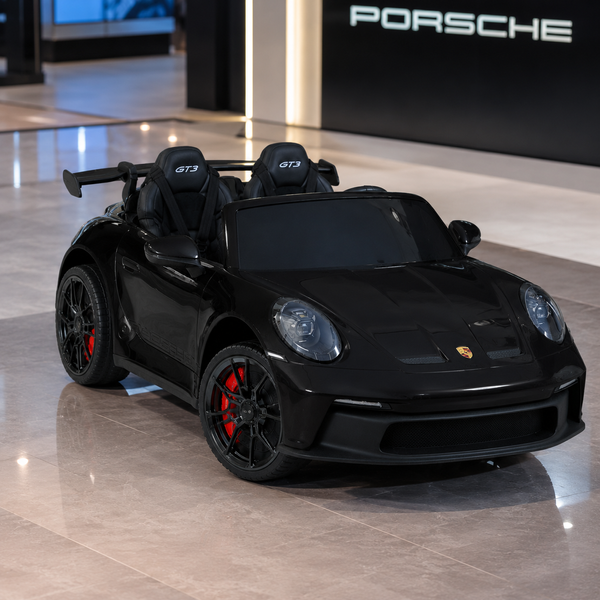 Дитячий електромобіль Porsche 911 GT3 RS M 6111EBLR-6 жовтий, двомісний, 2 мотори по 320W, EVA, екошкіра, Bluetooth, MP3 mp-318959 фото