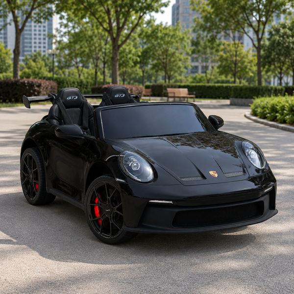 Дитячий електромобіль Porsche 911 GT3 RS M 6111EBLR-6 жовтий, двомісний, 2 мотори по 320W, EVA, екошкіра, Bluetooth, MP3 mp-318959 фото