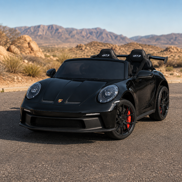 Дитячий електромобіль Porsche 911 GT3 RS M 6111EBLR-6 жовтий, двомісний, 2 мотори по 320W, EVA, екошкіра, Bluetooth, MP3 mp-318959 фото