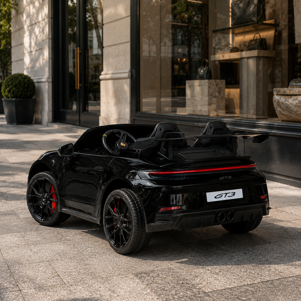 Дитячий електромобіль Porsche 911 GT3 RS M 6111EBLR-6 жовтий, двомісний, 2 мотори по 320W, EVA, екошкіра, Bluetooth, MP3 mp-318959 фото