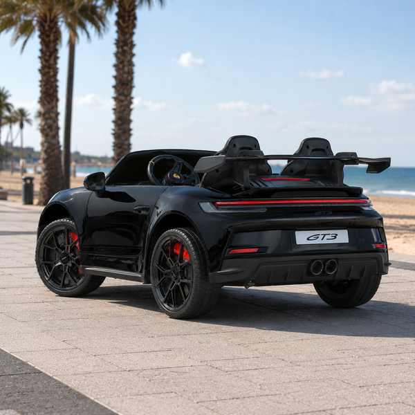 Дитячий електромобіль Porsche 911 GT3 RS M 6111EBLR-6 жовтий, двомісний, 2 мотори по 320W, EVA, екошкіра, Bluetooth, MP3 mp-318959 фото