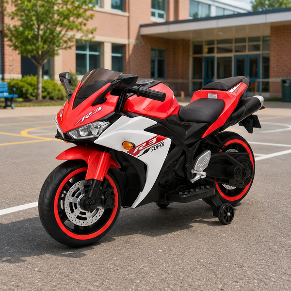 Детский мотоцикл Yamaha YZF-R3 M 6329EL-3 красный, 2 мотора по 35W, EVA, кожа, MP3, USB, TF, Bluetooth mp-347292 фото