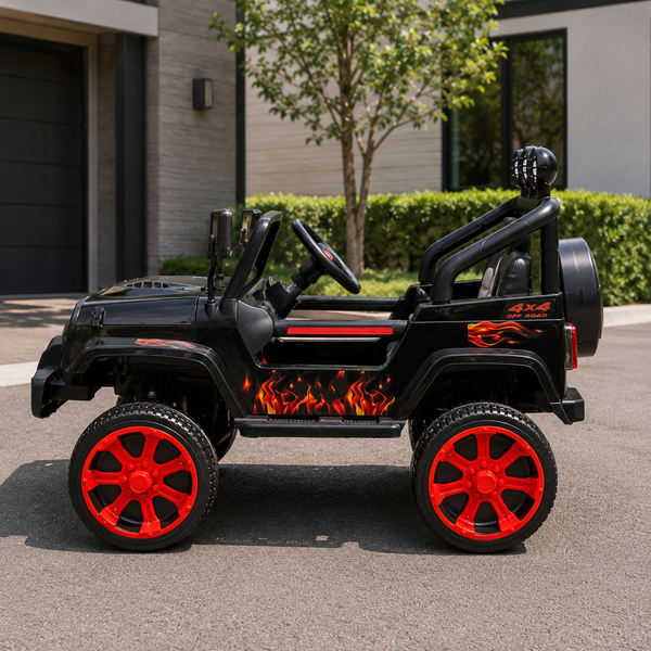 Детский электромобиль Джип Bambi M 3237 EBLR-2-3 Jeep черно-красный, 4 мотора по 45W, EVA, кожа, MP3, Bluetooth mp-159901 фото