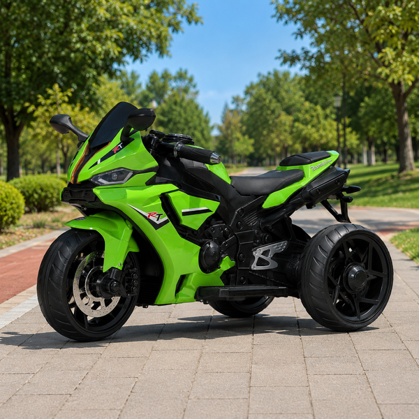 Детский мотоцикл Yamaha R1 M 5823ELS-5, 2 мотора по 35W, EVA, экокожа, MP3/USB/TF, Bluetooth, свет, зеленый с автопокраской mp-333035 фото