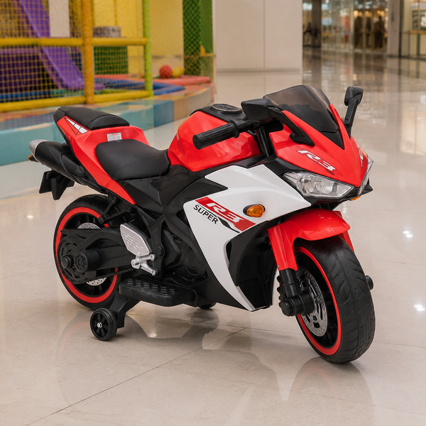Детский мотоцикл Yamaha YZF-R3 M 6329EL-3 красный, 2 мотора по 35W, EVA, кожа, MP3, USB, TF, Bluetooth mp-347292 фото