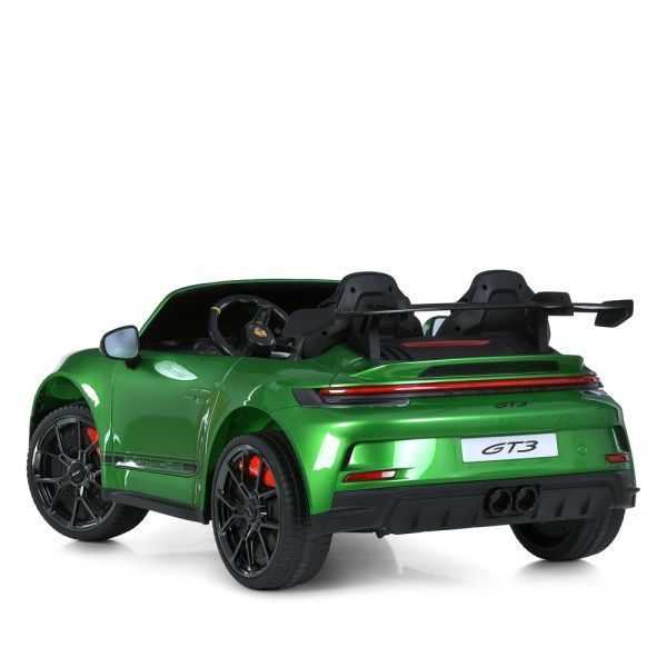 Детский электромобиль Porsche 911 GT3 RS M 6111EBLRS-5 двухместный, 2 мотора по 320W, EVA, экокожа, Bluetooth, MP3, зеленый? автопокраска mp-318960 фото