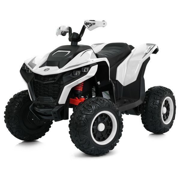 Дитячий квадроцикл M 6128EBLR-1(24V) Bambi Racer, 4 мотори по 75W, EVA, шкіра, Bluetooth, пульт, білий mp-310282 фото