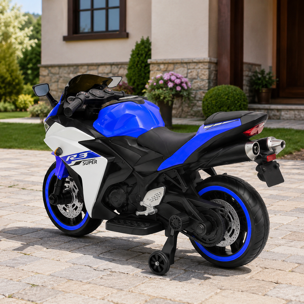 Дитячий мотоцикл Yamaha YZF-R3 M 6329EL-4 синій, 2 мотори по 35W, EVA, шкіра, MP3, USB, TF, Bluetooth mp-347293 фото