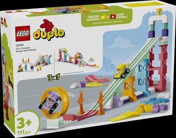 Конструктор LEGO&reg; DUPLO&reg; Город 3 в 1 Интересные горки и трамплины с автомобилями, 111 деталей afk-186831 фото