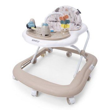 Ходунки ME 1215 SIMPLY Beige музика, колеса 8шт, стопор, на бат-ці, бежевий mp-350025 фото
